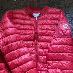 Guess Red Bomber Puffer Jacket
